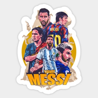 Messi's Evolution: A Visual Journey Through Footballing History Sticker